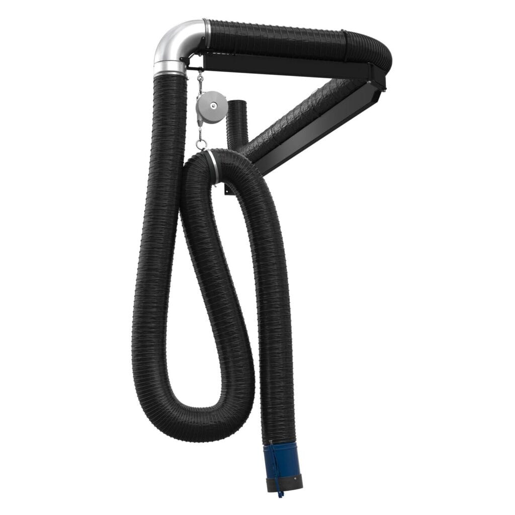 Rail de tuyaux pour l'extraction des gaz d'échappement